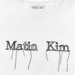 【MATIN KIM】官方旗艦 抽線造型短版短袖T恤(白色)