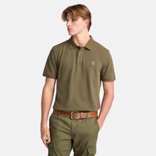 【Timberland官方旗艦】男款綠色休閒短袖Polo衫(A24H2AR5)