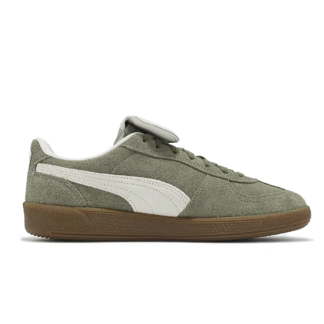 【PUMA】休閒鞋 Palermo Premium Suede 男鞋 女鞋 綠 米白 翻鞋舌 麂皮 德訓鞋(402350-02)