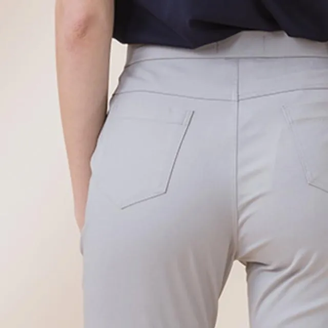 【YUTZUYA 優姿雅】跳色壓線直筒褲(高彈涼感/直筒褲/壓線/加高剪裁)