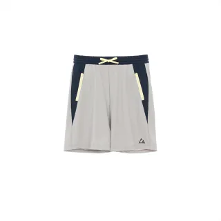 【GIORDANO 佐丹奴】童裝撞色涼感彈力短褲 G-MOTION系列(71 淺灰X新海軍藍)