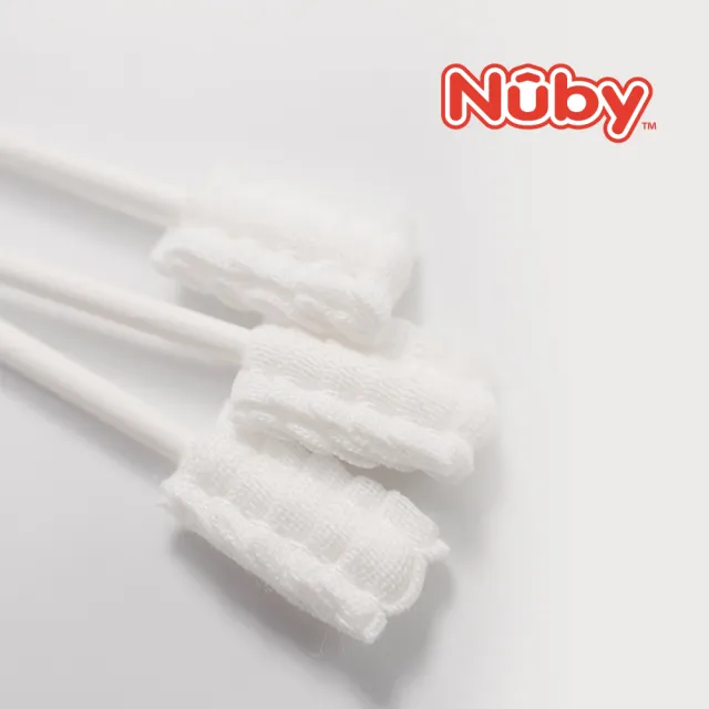【Nuby官方直營】口腔潔牙清潔棒100入(紗布 紙軸 獨立包裝)