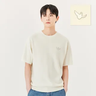 【Mark Gonzales官方旗艦】男女同款 小天使短袖針織上衣-米白色