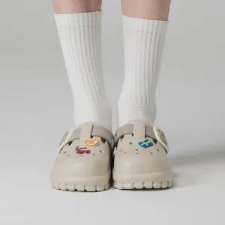 【moz】moz瑞典 駝鹿 小方糖 方扣 防水 洞洞鞋 拖鞋 涼鞋(灰白 男女同款 版型偏小)