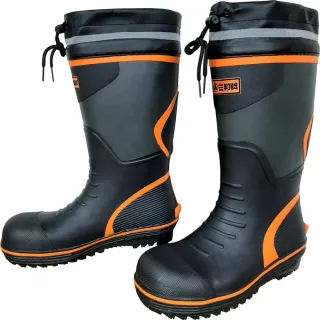 【Sanho 三和牌】塑鋼頭橡膠半筒雨鞋 防砸防刺穿 輕量防水鞋 塑鋼鞋(黑色/臺灣團隊監製)