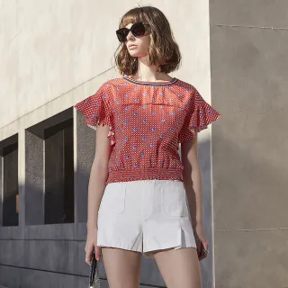 【mia mia】幾何圖形圓領上衣