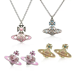 【Vivienne Westwood】母親節 送禮 經典閃耀水晶行星土星 項鍊/耳環/手鍊(多款可選)