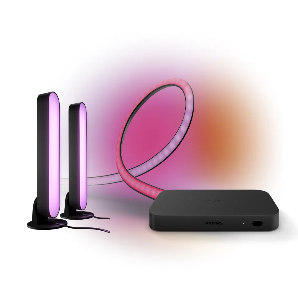 【Philips 飛利浦】智慧照明 Hue Play影劇燈光組(55吋燈帶+HuePlay雙入+影音同步器)