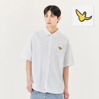 【Mark Gonzales官方旗艦】男女同款 小天使布章短袖襯衫-白色