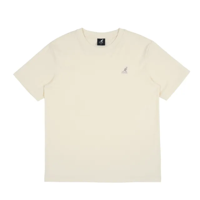 【KANGOL】短T 米白 經典 繡花LOGO 短袖 女(6522100801)