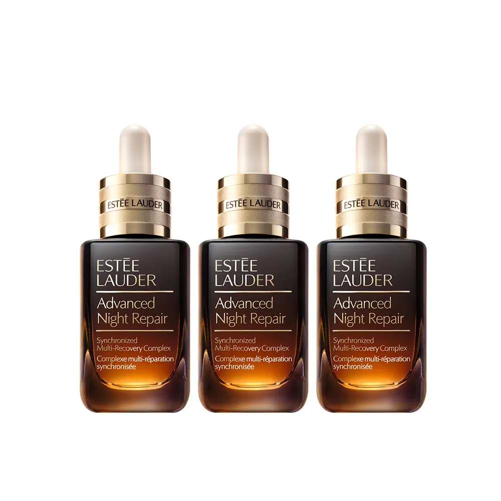 【Estee Lauder 雅詩蘭黛】小棕瓶修護鐵粉組(特潤超導全方位修護露50mlx3/精華液)