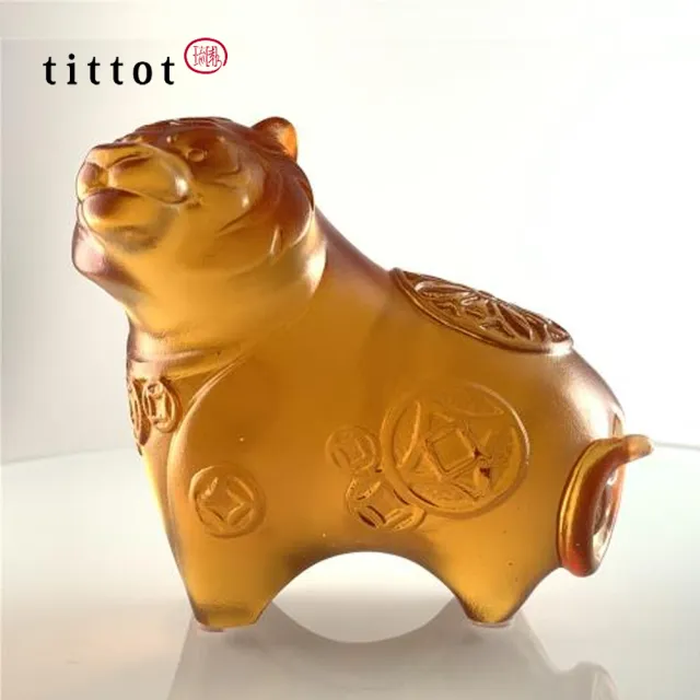 【tittot 琉園】寅大財_十二生肖年年有錢系列 擺飾(琉璃/藝術品/贈禮/生日送禮/生肖/虎擺飾)