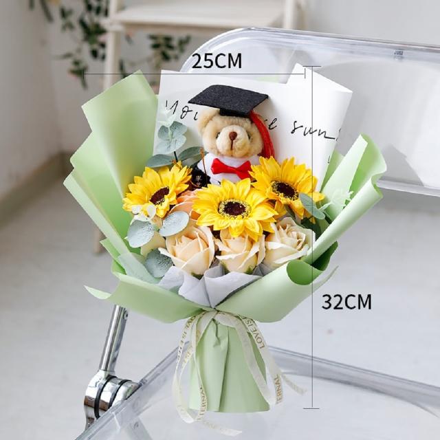 【天使愛美麗】畢業花束  畢業熊花束 小熊花束 向日葵 太陽花(教師節禮物)