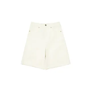 【Dickies】女款米白色帆布酸洗染色效果前側拼接設計休閒短褲｜DK0A87TFC48
