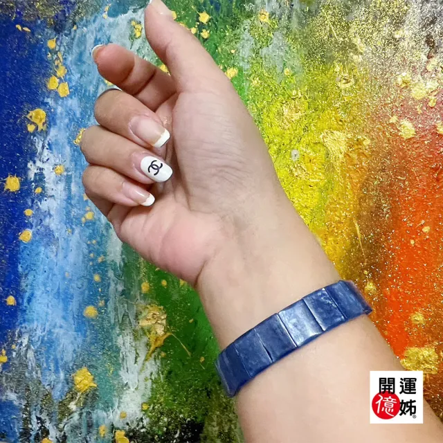 【開運億姊】頂級藍晶石水晶手排-增強財運開智慧-同鈦晶金草莓能量/招財/開運/桃花/防小人