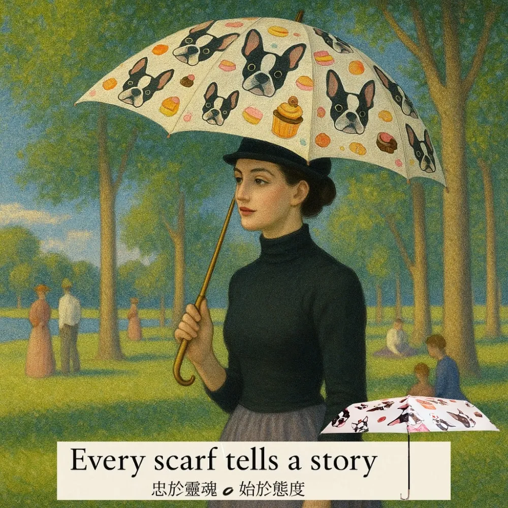 【iTa.a】交換禮物 日式復古金勾勾輕量晴雨摺疊傘(法鬥和牠的節慶馬卡龍限定版-糜糜駝)