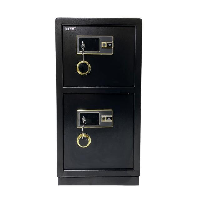【守護者保險箱】雙門保險箱 大型保險櫃 商用 家用款(指紋保險箱 雙鑰匙開啟 原廠保固 100FIN-2)