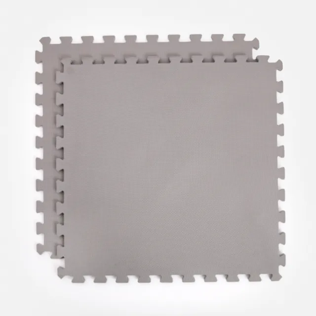 【特力屋】經典素色安全地墊 卵石灰 60x60x1.2cm 4入 附邊條