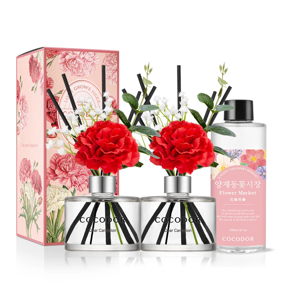 【cocodor】康乃馨系列2+1超值組(擴香瓶200mlx2+補充瓶200ml/多款任選/官方直營)