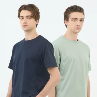 【GIORDANO 佐丹奴】男裝涼感素色短袖上衣(多色任選)