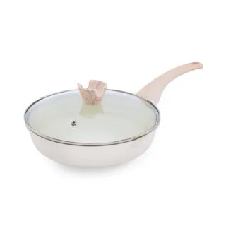 【Zodiac 諾帝亞】花漾雙導口輕量鑄造IH不沾平底鍋26cm(附蓋/不挑爐具)