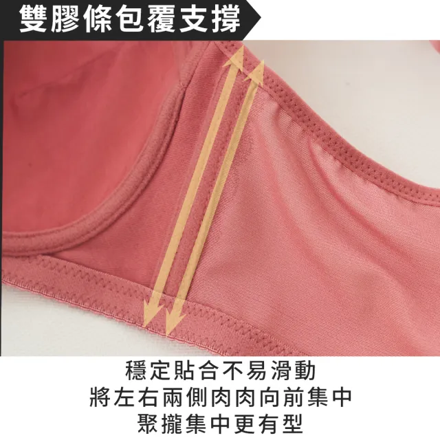 【Daima 黛瑪】軟鋼圈內衣B-E/百花齊放蕾絲舒適機能內衣/集中包覆托高/高脅邊大罩杯/BCDE罩(寶藍)
