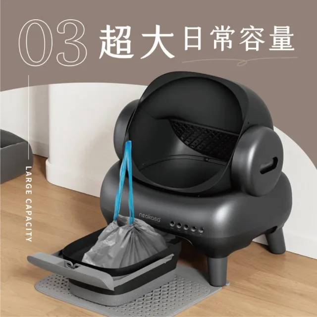 【neakasa】M1+ 全球首款開放式智慧貓砂機/智能貓砂盆(智慧貓砂盆/自動貓砂機/開放式/台灣原廠保固一年)
