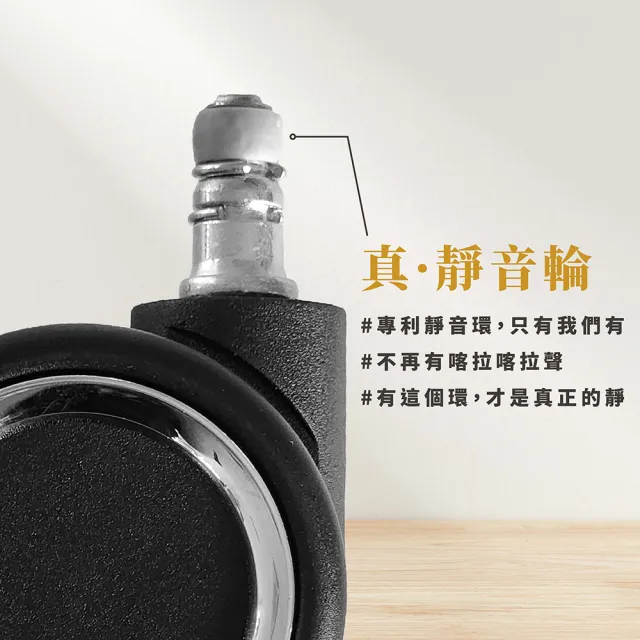 【Welldone做好】高級款60mmPU椅輪1組/5入(真靜音輪 不刮傷木地板 辦公椅萬向輪 電競椅輪子 辦公椅輪子)