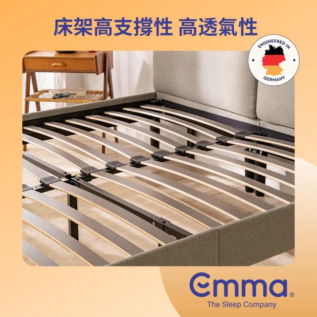【德國Emma】北歐風床架 雙人特大183*212cm 深灰色款(德國工藝設計 舒適睡眠體驗)