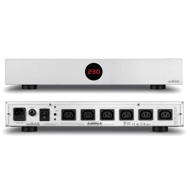 Audiolab DC Block 6 是一款專業單聲道電源濾波器，銀色系設計，尺寸 444 mm x 78.4 mm x 306.4 mm，重 4.6 kg，中國製造。支援 110V 電源供應，含 6 x IEC C13~C14 電源線及 1 x 標準電源線，1 年保固。有效阻斷直流偏移，提升音響系統純淨度，適合音訊發燒友使用。無 WiFi 或藍芽功能，專注電源淨化。