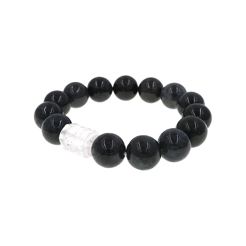 【喜緣玉品】天然翡翠玉石 烏雞翡翠 六字真言 手珠(直)