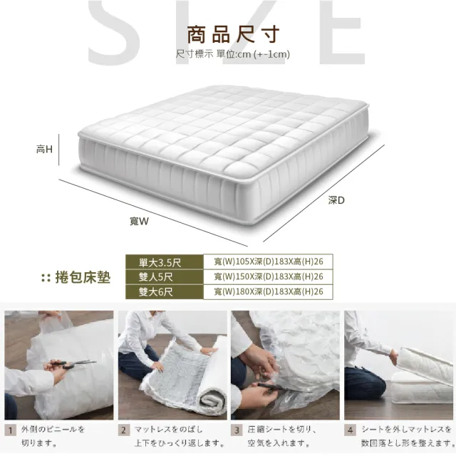 【藤原傢俬】三件式掀床組雙人加大6尺(床片+掀床架床底+豆腐捲包床墊)