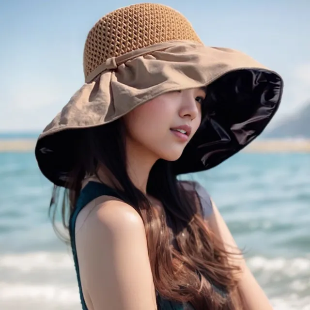 【LEESA】多功能防曬帽\帽子\圓頂帽\草編帽\大簷帽\漁夫帽\防曬帽\遮陽帽\彎簷帽\折疊防曬帽\防