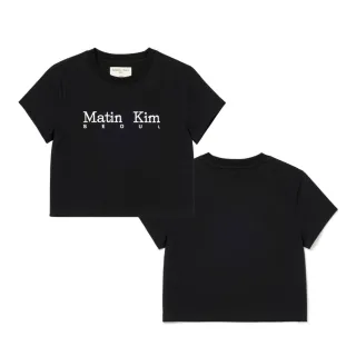 【MATIN KIM】官方旗艦 首爾LOGO短版T恤 女款 女上衣(黑色)
