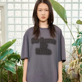 【MATIN KIM】官方旗艦 FOR LOVERS寬鬆版型T恤 中性款(炭灰)