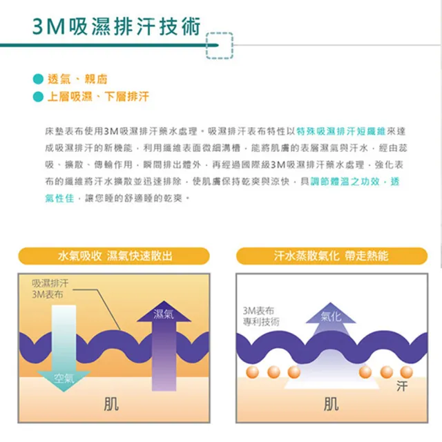 【藤原傢俬】3M吸濕排汗硬式獨立筒床墊(雙人5尺3C)