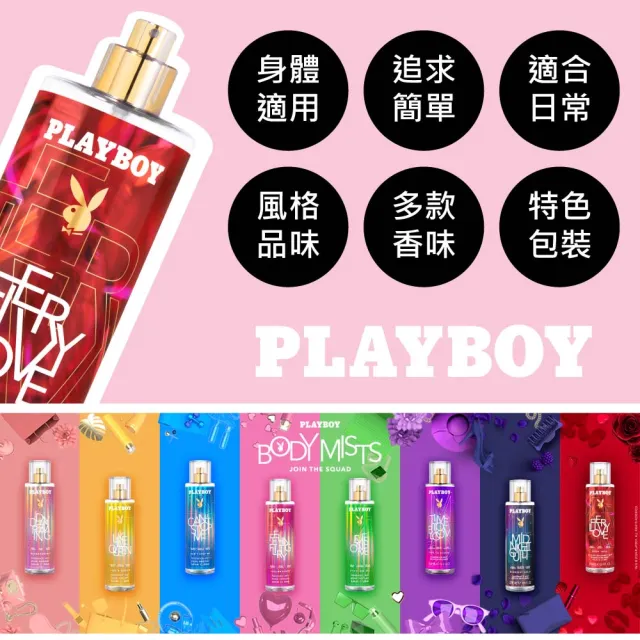 【PLAYBOY】熾熱愛情香氛身體噴霧 250ml(專櫃公司貨)