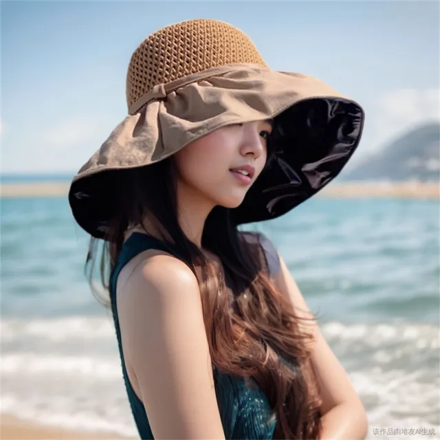 【LEEHER】多功能防曬帽/漁夫帽/防曬帽/仕女帽/遮陽帽/彎簷帽/折疊防曬帽/防紫外線/帽子/圓頂帽