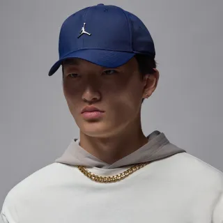 【NIKE 耐吉】休閒帽 男 女 U J RISE CAP S CB MTL JM 喬丹 運動帽 老帽 棒球帽 藍色(HM5750410)