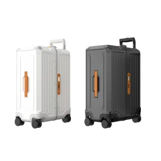 【Acer 宏碁】墨爾本四輪對開胖胖行李箱 20吋+24吋(奶油白/質感黑)