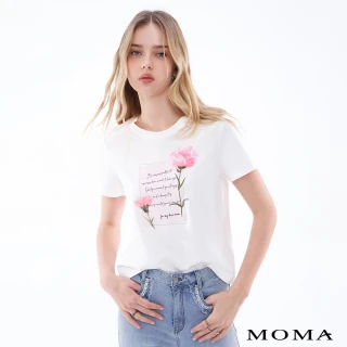【MOMA】花獻馨語 I 立體手寫花語純棉上衣(白色)