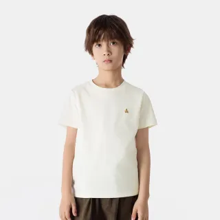 【GAP】兒童裝 純棉小熊刺繡圓領短袖T恤-奶白色(756113)