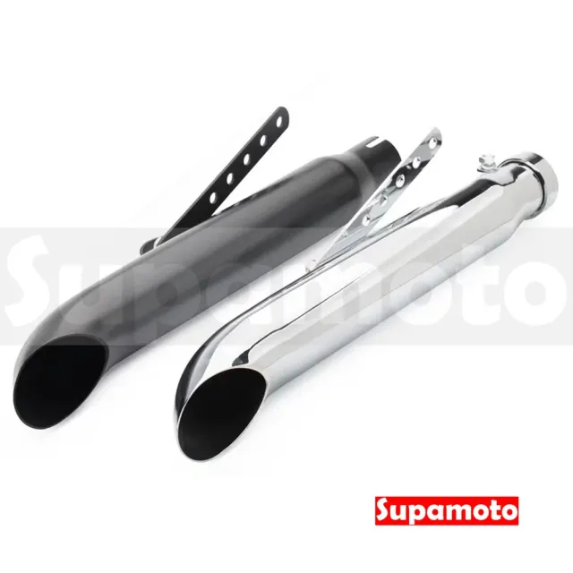 【Supamoto】復古排氣管—側排EX64(檔車/通用/改裝/復古/尾段/尾管/底排/消光黑/電鍍)