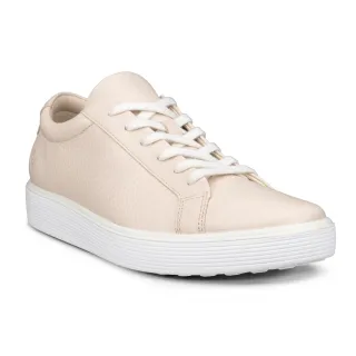 【ecco】SOFT 60 W 柔酷輕盈百搭皮革休閒鞋 女鞋(石灰色 21920301378)