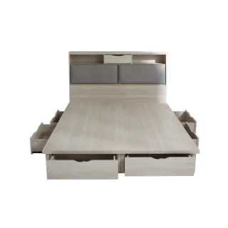 【藤原傢俬】愛麗絲二件式房間組雙人加大6尺(收納床頭+6抽屜床架)