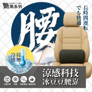 【艷黑】涼感科技冰豆豆腰靠(涼感腰靠｜汽車腰靠｜冰涼記憶棉腰靠)