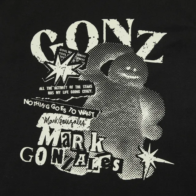 【Mark Gonzales】男女同款 GONZ COLLAGE T恤-黑色