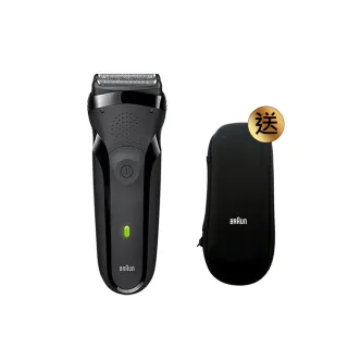 【德國百靈BRAUN】三鋒系列電動刮鬍刀/電鬍刀-黑 乾濕兩用(300s-B)