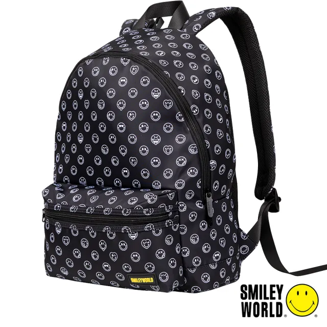 【Smiley World 微笑世界】雙11 時尚印花大容量後背包/單肩包(兩色可選)