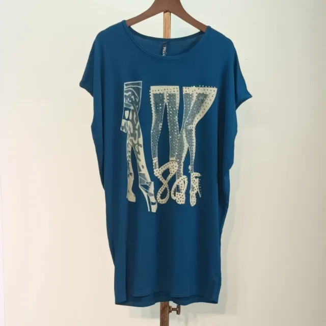 【SuperWands】率性亮彩長版上衣-泡泡袖